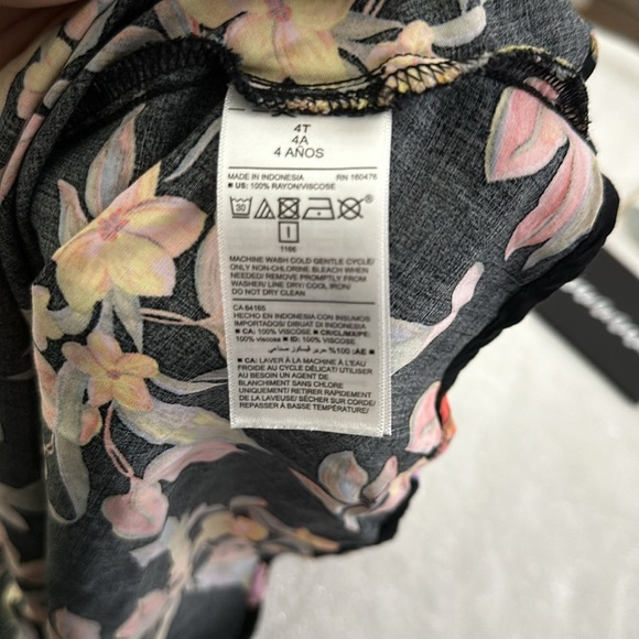 OLD NAVY Toddler Girls Black Flowered Sleeveless Swing Dress - Picture 7 of 7